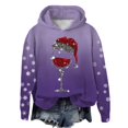 thumbnail image 1 of WEAIXIMIUNG Chandails en Molleton d'Automne Graphiques pour Femmes Automne et Hiver Noël Rouge Verre Imprimé Col Rond Manches Longues Chandail à Capuchon Sport Décontracté (1), 1 of 4
