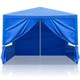 thumbnail image 2 of Tcbosik Outdoor Canopy Tent, 10x10ft Waterproof Portable Gazebo with 4 Sidewalls for Backyard, Patio, Garden, Lawn, Blue, 2 of 9