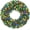 48 Inch - Green Multicolor Lights, variant on Casafield 48" Fir Artificial Christmas Wreath Holiday Décor, 860 PVC Tips for Front Door, Window, or Mantel