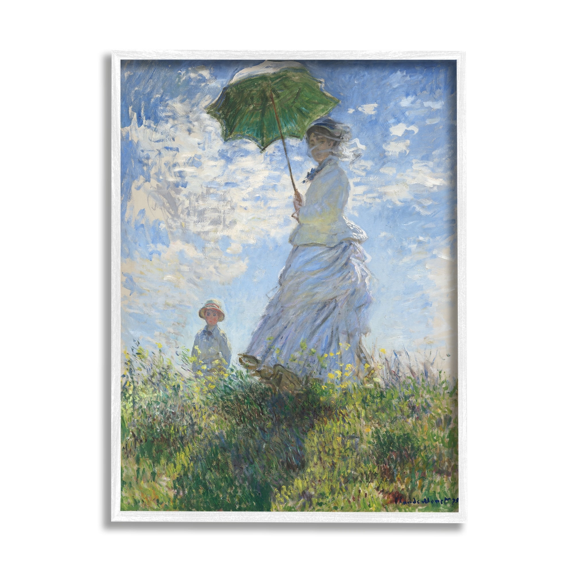 Stupell Industries Woman with a Parasol Classic Claude Monet Painting Painting White Framed Art Print Wall Art, Design by one1000paintings