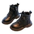 thumbnail image 1 of Sweatshirt for Girls Winter Solid Color Leather Boots for Little Girls and Boys, 1 of 2