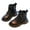 Black-04, variant on Girls Winter Fuzzy Lined Warm Ankle Boots Side Zipper Lace-up Booties Fashion Thermal Short Boots