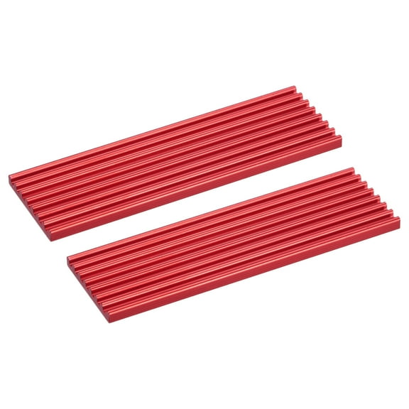 Uxcell 2 Pack M.2 2280 Nvme SSD Heatsink Cooler w Thermal Pad Alloy Aluminum Heat Sink for Laptop, 70x22x3mm, Red