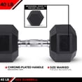 thumbnail image 4 of Mancuerna hexagonal de goma, 40 libras, individual, 4 of 7
