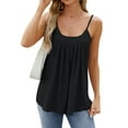 thumbnail image 4 of NFTOEIULA Women Hollow Out U Neck Sleeveless Front Pleated Tank Top, 4 of 7