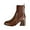 Brown, variant on Women's Boots, Chunky Block Heel Square Toe Ribbed Knit Stretchy Sock Ankle Boots, Dressy Fall Winter Booties Shoes, 8.5, Black