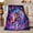 Cosmic Kitten Leap, variant on Whimsical Cosmic Kitten Leaping Through Swirling Neon Nebula, Mystical Pet Portrait Pattern, Warm Flannel Blanket for Living Room and Bedroom, Cat Lovers Just Because Gift, Pet Lover Home Decor