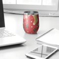 thumbnail image 3 of Christmas 12oz Stainless Steel Insulated Wine Tumbler with Lid and Straw – Double Wall Vacuum Mug for Hot & Cold Drinks, 304 Steel Interior, Sweat-Free Design, 3 of 5