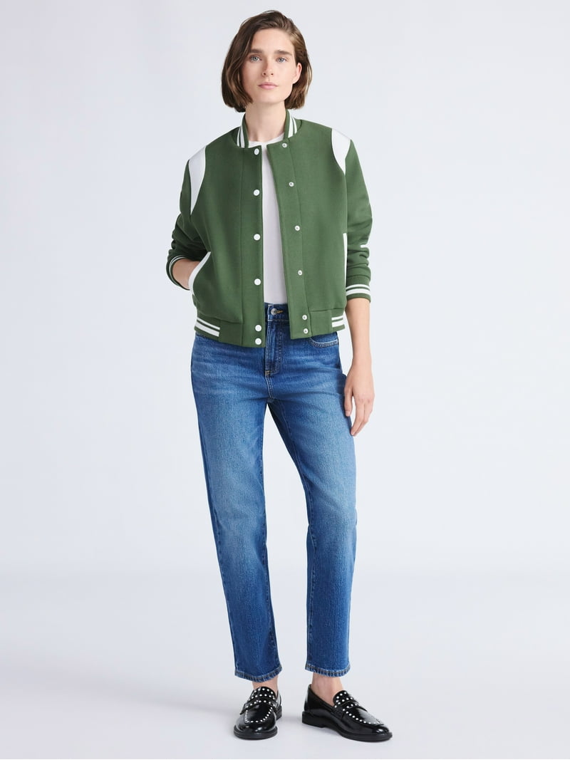 Free Assembly Women's and Women's Plus Faux Wool Varsity