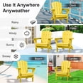 thumbnail image 5 of JUSTLET Adirondack Chair, 4PC Plastic Folding Outdoor Patio Chairs, Outside HDPE Chairs for Lawn, Yard, Yellow, 5 of 9