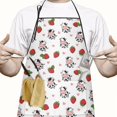thumbnail image 2 of White Cow Strawberry Heart Pattern Apron-Garden Aprons for Women with Pockets-Cotton Linen Waterproof Kitchen Cooking Gardening Aprons Adjustable for Kitchen,Cooking,BBQ and Salon 33x27 Inch, 2 of 7