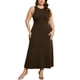 thumbnail image 1 of Vestido de suéter de talla grande Agnes Orinda para mujeres, cuello redondo, sin mangas, vestido de suéter de punto casual 3X marrón, 1 of 6