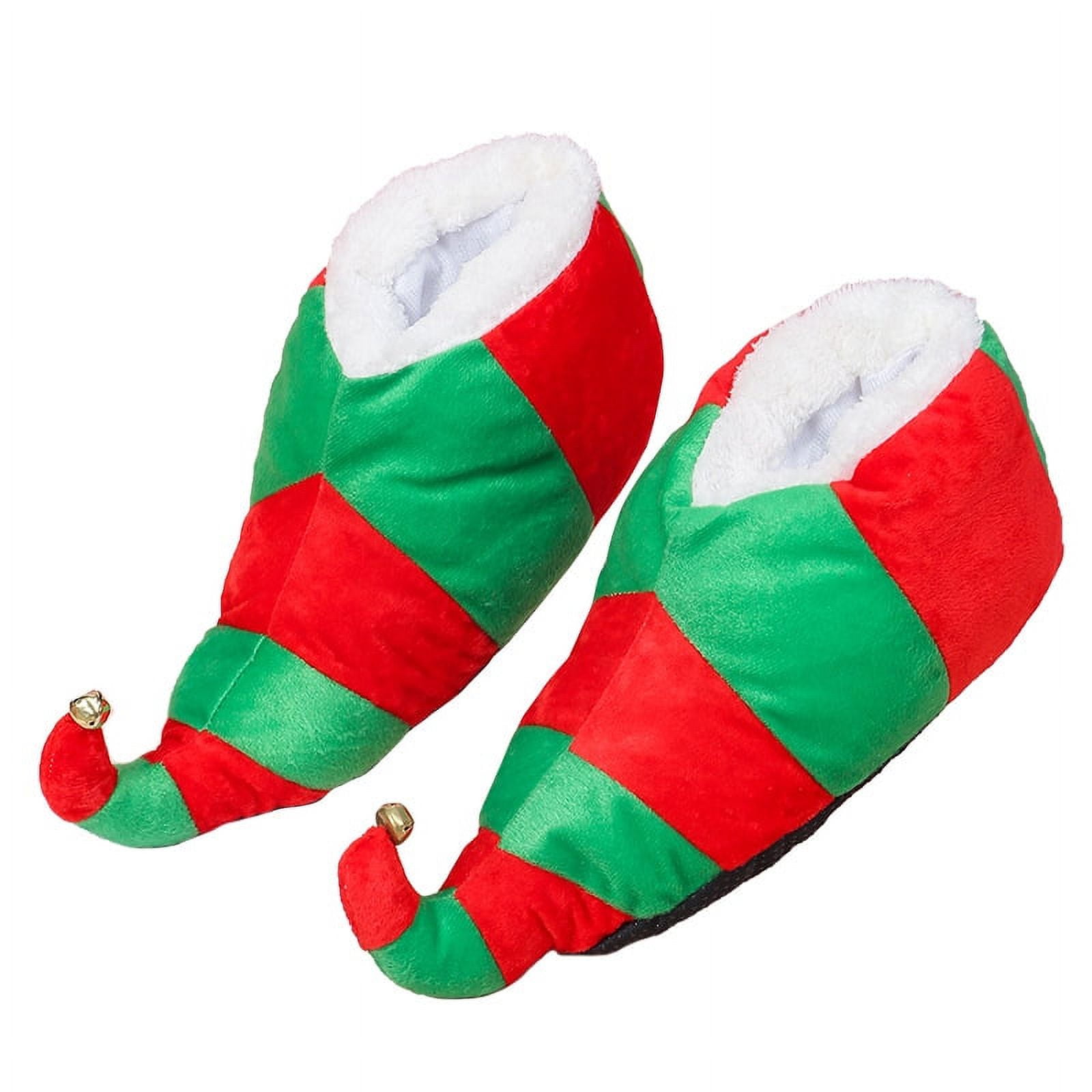 Adults Unisex Mens Ladies Novelty Christmas Elf Slippers with Bell