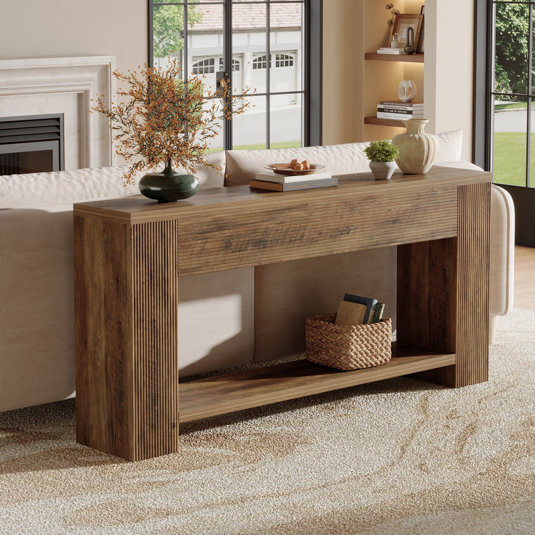 Tribesigns 70.9" Console Tables for Entryway, Narrow Long Sofa Table Behind The Couch, Rustic Brown