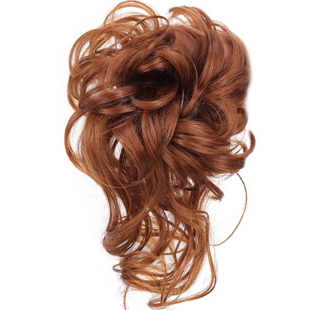 Círculos de cabello desordenados, postizos, coleteros para moños, a la moda para niñas y mujeres. 30