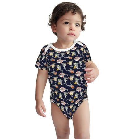 

Kdxio Sharks In Sunglasses Pattern Unisex Baby Cotton Short Sleeve Bodysuits-18 Months