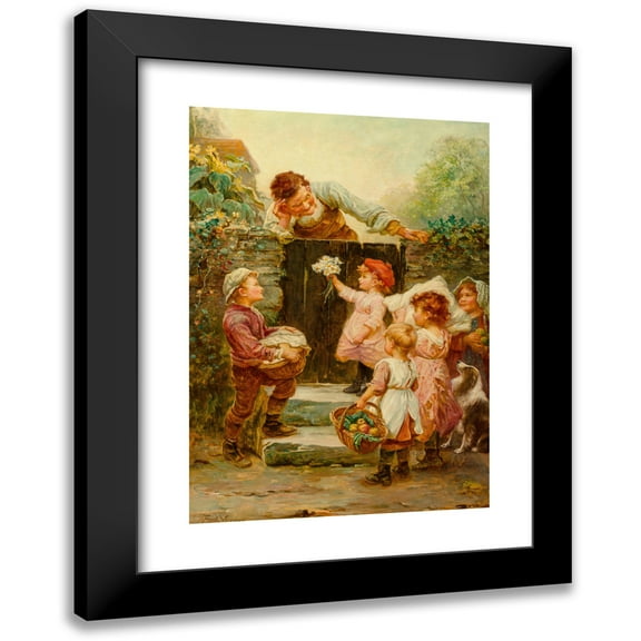 Frederick Morgan 11x14 Black Modern Framed Museum Art Print Titled - Grandfather's Birthday