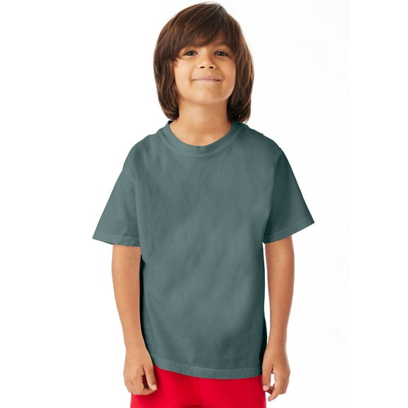 Hanes Kids' Garment Dyed Cotton T-Shirt Cypress Green XS