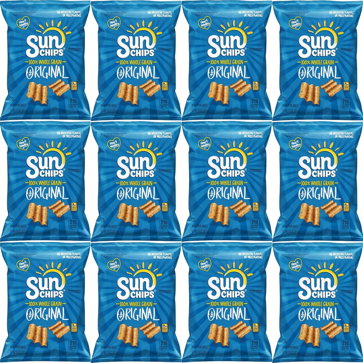 SunChips Original Multigrain Snack, 1.5 oz Bags (Pack of 12) Bundled by Shoppyway