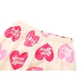 thumbnail image 5 of Topgal Satin Pajamas for Girls Cute Beige Pink Heart Jammies Short Sleeves PJS Button-Down Kid Sleepwear Set Size 6/7, 5 of 7