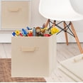 thumbnail image 5 of Pomatree 13x13x13 Inch Storage Cubes - 4 Pack - Large and Sturdy Fabric Storage Bins (Beige), 5 of 7