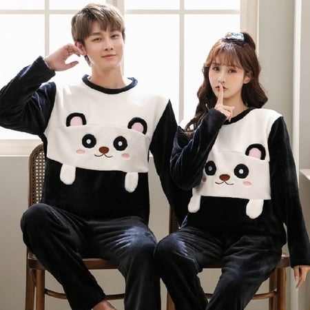 

PIKADINGNIS Autumn Winter Women Pajamas Warm Flannel Pajamas Sets Couple Sleepwear Family Pijama Lover Night Men & Women Casual Men Pyjamas