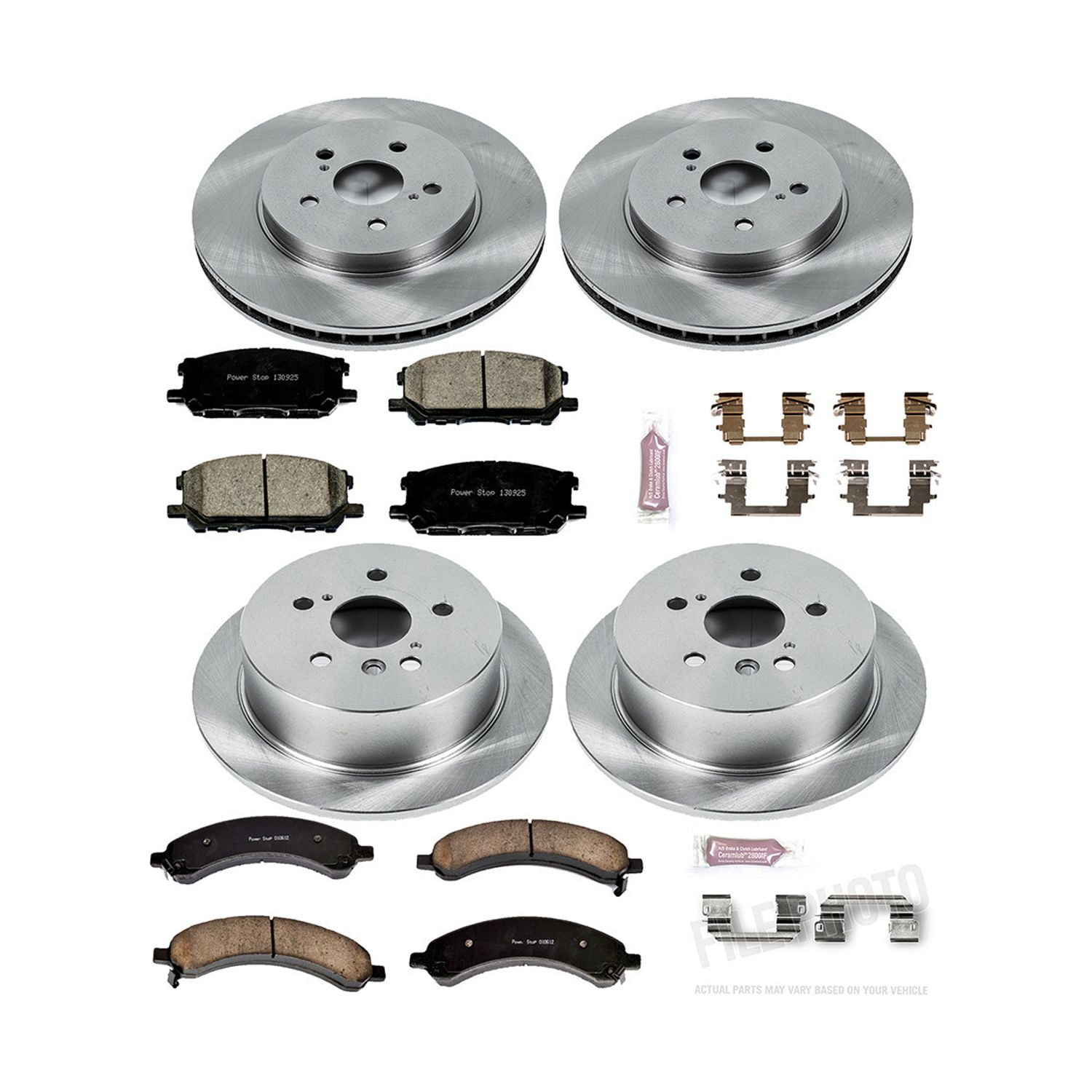 Power Stop Front and Rear Stock Replacement Brake Pad and Rotor Kit KOE4530