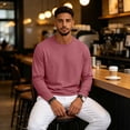 thumbnail image 5 of Hsovts Men's T-Shirt Long Sleeve Crewneck Cotton Tees Watermelon Red L, 5 of 9