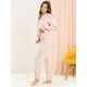 thumbnail image 4 of Pijama De Franela Lindo Impreso Manga Larga Top Y Pantalones Para Dormir Ropa De Dormir Suave Conjuntos Invierno Para Mujeres Rosa M, 4 of 6