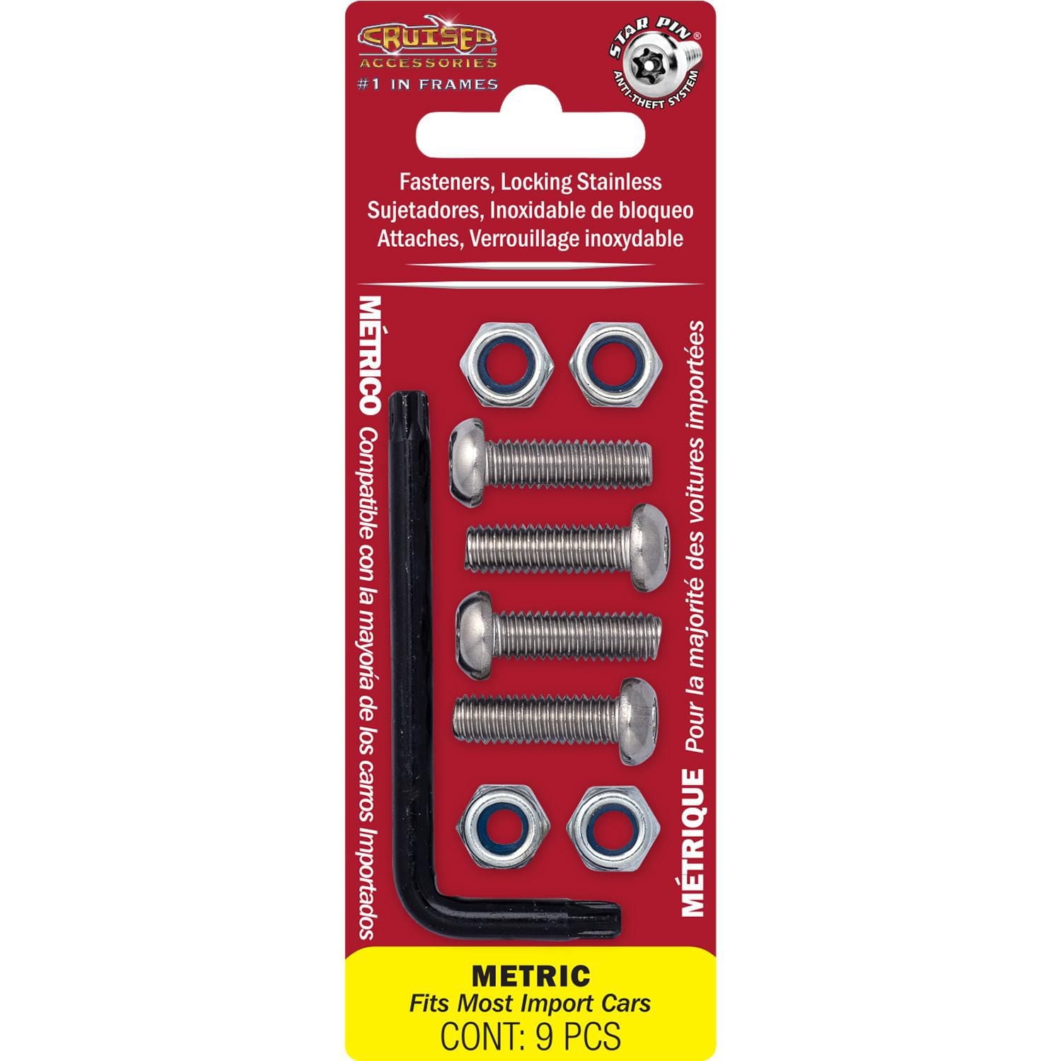 Cruiser Accessories Locking Fasteners, Metric Star Pin, Metric Fasteners