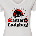 thumbnail image 4 of Inktastic Little Ladybug with Flowers Women's V-Neck T-Shirt, 4 of 5