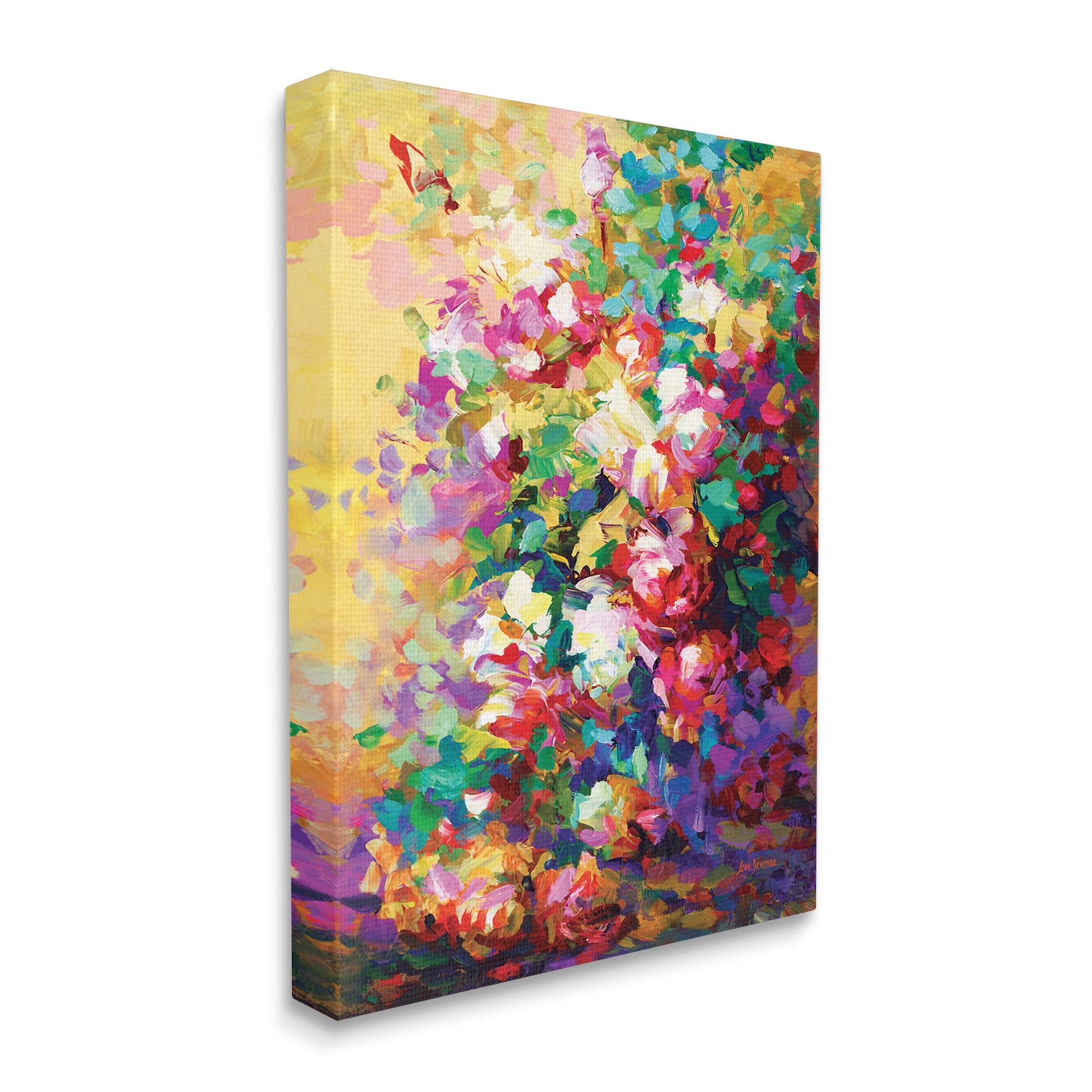 Stupell Industries Vivid Abstract Roses Botanical & Floral Painting Gallery Wrapped Canvas Art Print Wall Art, 16 x 20
