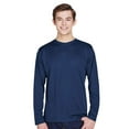thumbnail image 2 of Team 365 Men's Zone Performance Long Sleeve T-Shirt, 100% Polyester Interlock Crewneck Tee Shirts (Black , L), 2 of 7