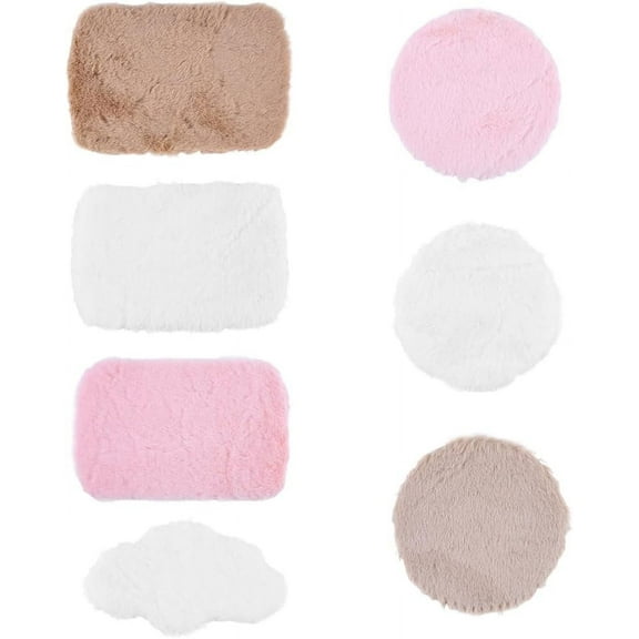 7Pcs 7 Styles Mini Velet Carpet Model Ground Decorations Mixed Color 95~120x120~150x8mm 1pc/style