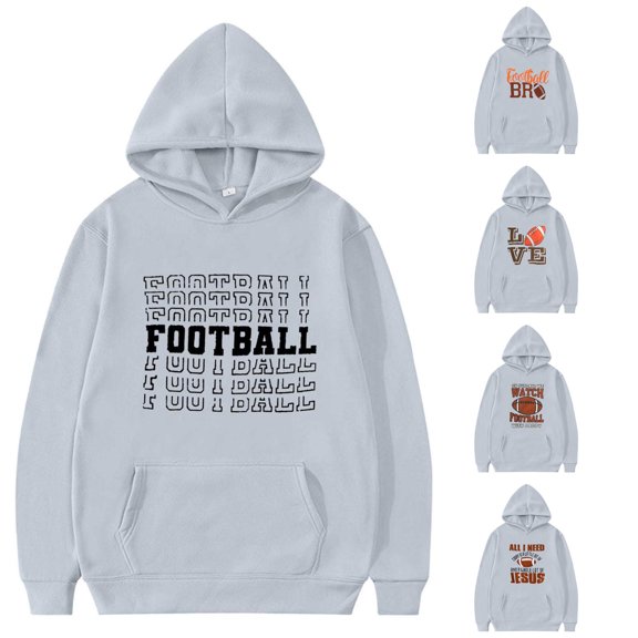 Oiyii Toddler Boys' Slogan Pullover Hoodie Football Print Long Sleeve Casual Hooded Sweatshirt Leisure Pullover Top,GY5