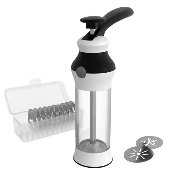 14-Piece Cookie Press Set - Upgraded - Stainless Steel Disks & Storage Case - Heavy-Duty Design