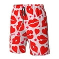 thumbnail image 4 of Logiee Lips Kiss Print Mens Swim Trunks Quick Dry Board Shorts,Breathable Hawaii Beach Shorts Swimwear Bathing Suits-Medium, 4 of 6