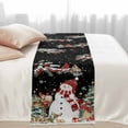 thumbnail image 3 of Bed Runner Scarf for Twin Size Bed, Black Christmas Beds Scarf Throws for Foot of Bedding, Red Snowman Xmas Tree Snowflake Winter Decorative Beds Runners for Bedroom Guestroom, 71"x20", 3 of 8