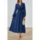 thumbnail image 3 of Vestido largo PRETTYGARDEN 2025 primavera manga larga con cuello en V para mujer, 3 of 8