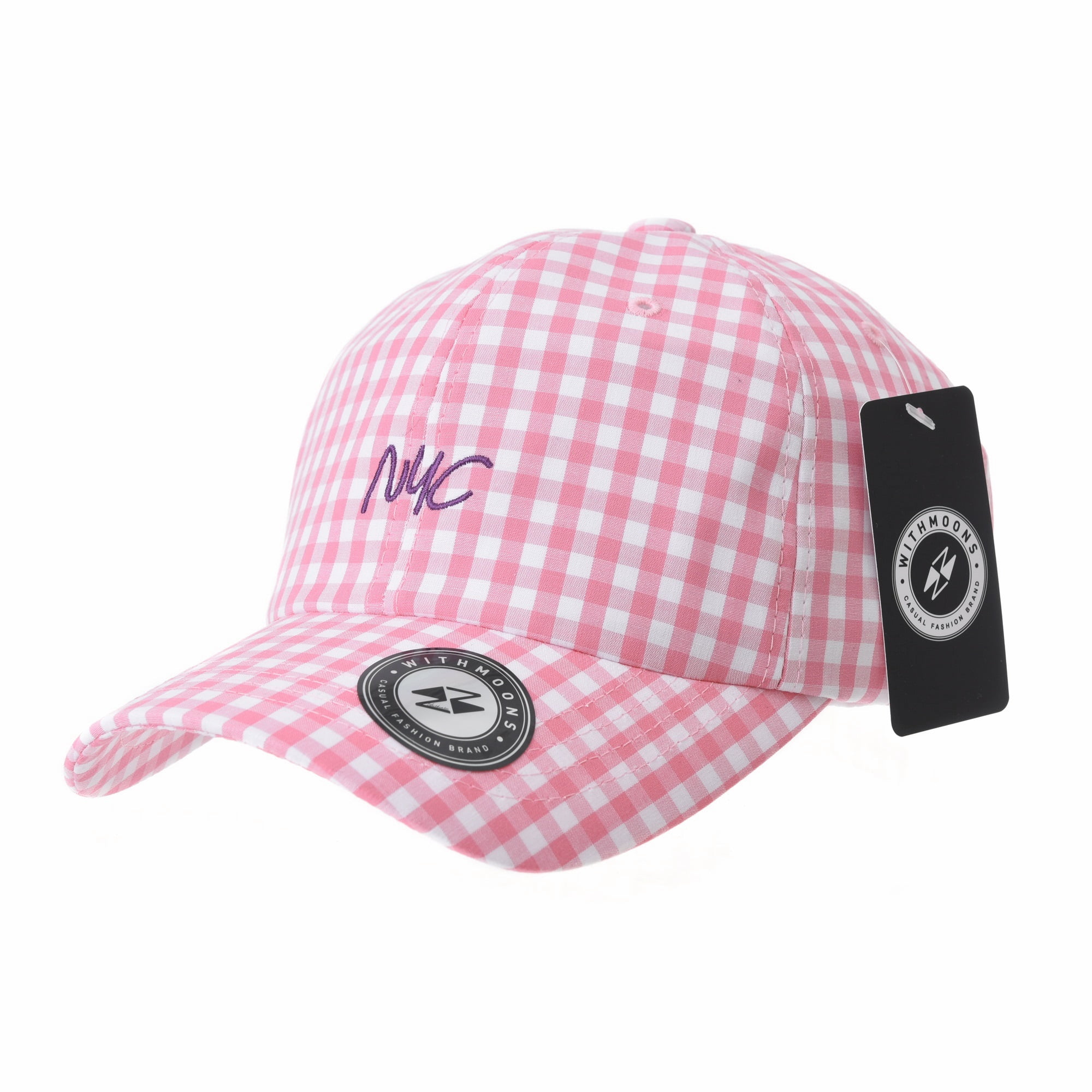Men Gingham Pattern Baseball Cap
