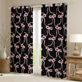 thumbnail image 2 of jejeloiu Ribbon Bow Tie Black Out Curtains,Princess Bowtie Bowknot Curtains Pack of 2 (42x63 Each),Pink Black Bedroom Curtains,Lightweight Room Decorative, 2 of 6