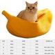 thumbnail image 3 of Nido cálido de invierno suave y cómodo con forma de plátano para cama para dormir para perros y gatos (amarillo S), 3 of 6