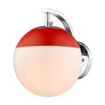 thumbnail image 1 of Golden Lighting 3218-1W CH-RED 1 Light Wall Sconce, Red & Chrome, 1 of 1