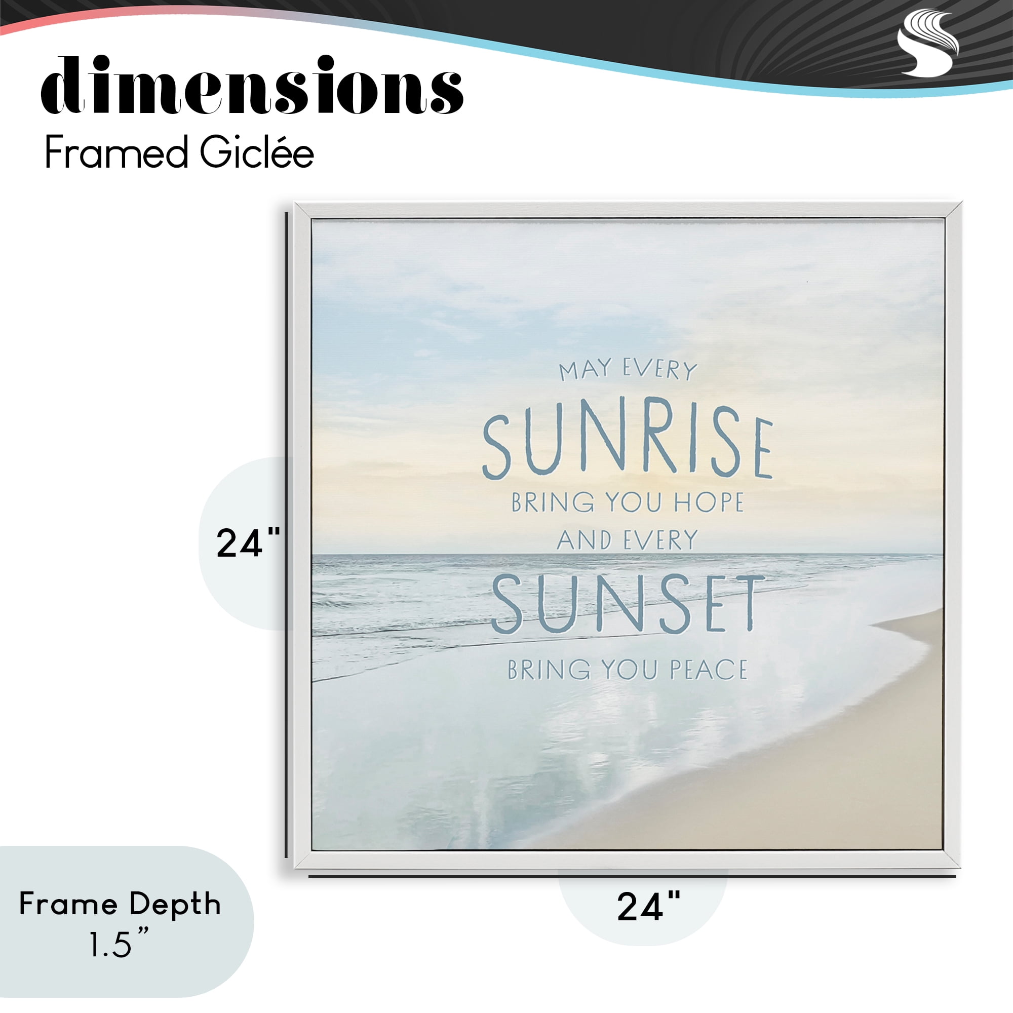Stupell Industries Sunrise & Sunset Statement White Framed Giclee Art, design by Natalie Carpentieri