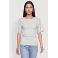 thumbnail image 2 of Women's Side Ruched Crew Neck Short Sleeve T-Shirt, 2 of 4