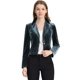 thumbnail image 1 of INSPIRE CHIC Chaqueta De Traje De Oficina De Negocios Con Solapa Y 1 Botón De Terciopelo Para Mujer gris azul M, 1 of 5