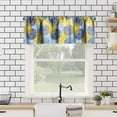 thumbnail image 2 of Blue Yellow Floral Valance Curtain Boho Dahlia Chrisanthemum Flowers Pattern Rod Pocket Valance Window Treatments Short Curtains for Kitchen Bathroom Farmhouse 54x18inch, 2 of 6