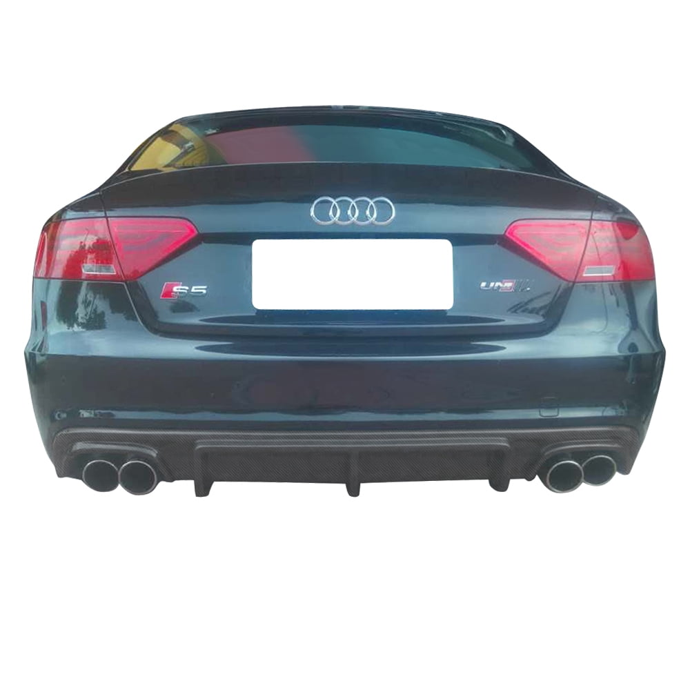 Ikon Motorsports Compatible With 12 17 Audi A5 S5 Coupe Oe Style Rear Bumper Lip Diffuser Carbon Fiber Cf Walmart Com