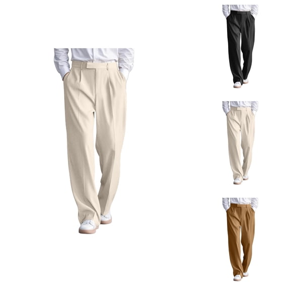 Dress Pants for Men Comfortable Flat Front Business Casual Pants with Pockets Mens Slacks Trousers