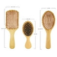 EASTIN 6 Pcs Wood Hair Brush with Wooden Bristles Massage Scalp Comb and Wood Beard Comb for Men